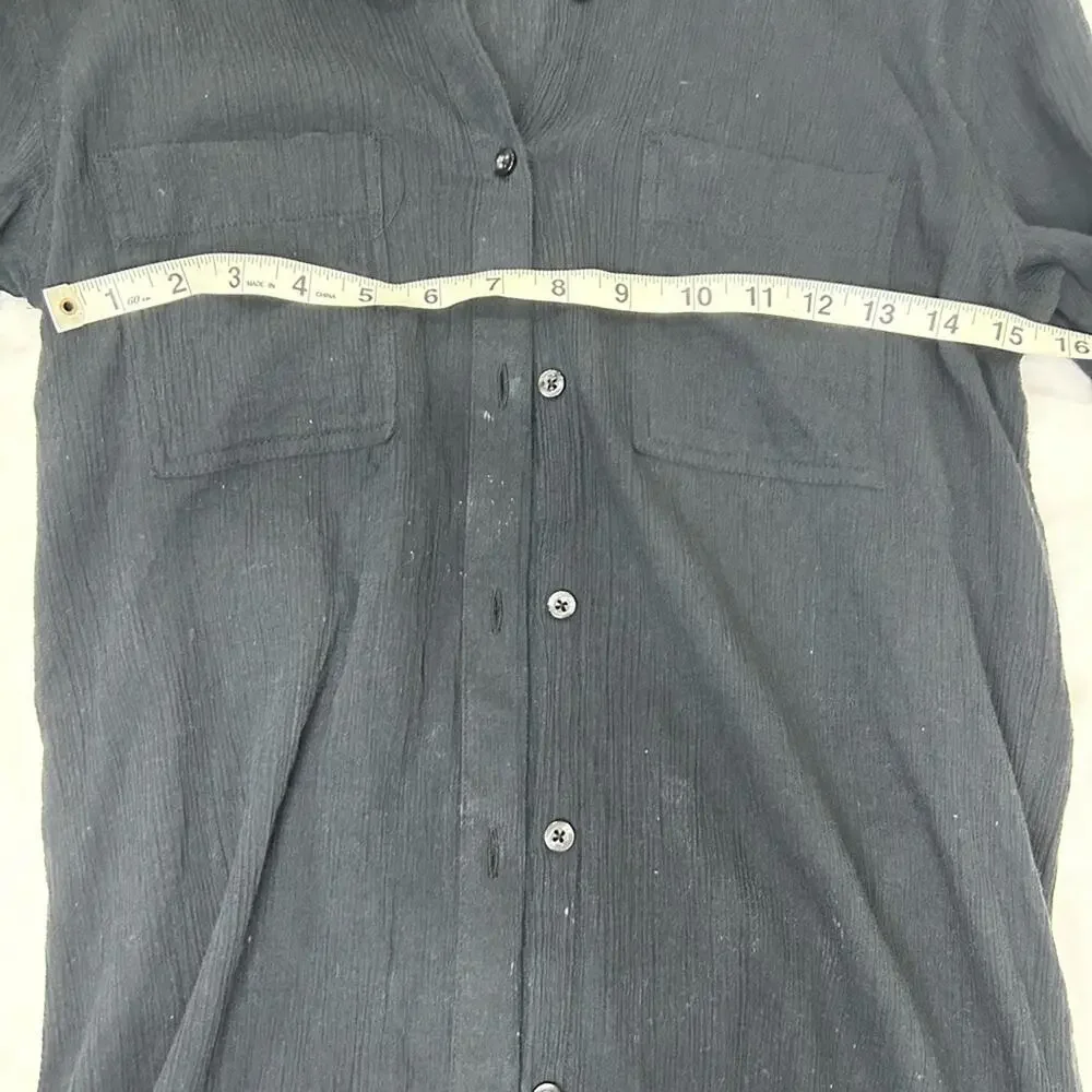 Women’s Lablanca Black Button-Up Beach Cover Up Cotton Top XS
